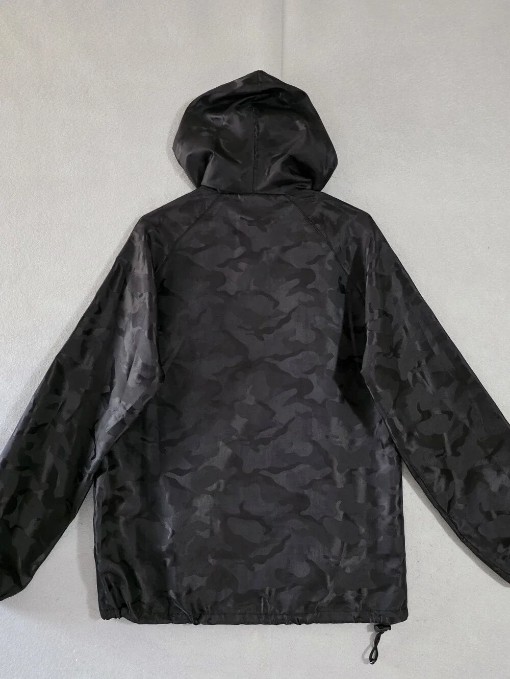 Monster Energy Black Camo 1/4 Zip Hooded Windbreaker Jacket Size Small